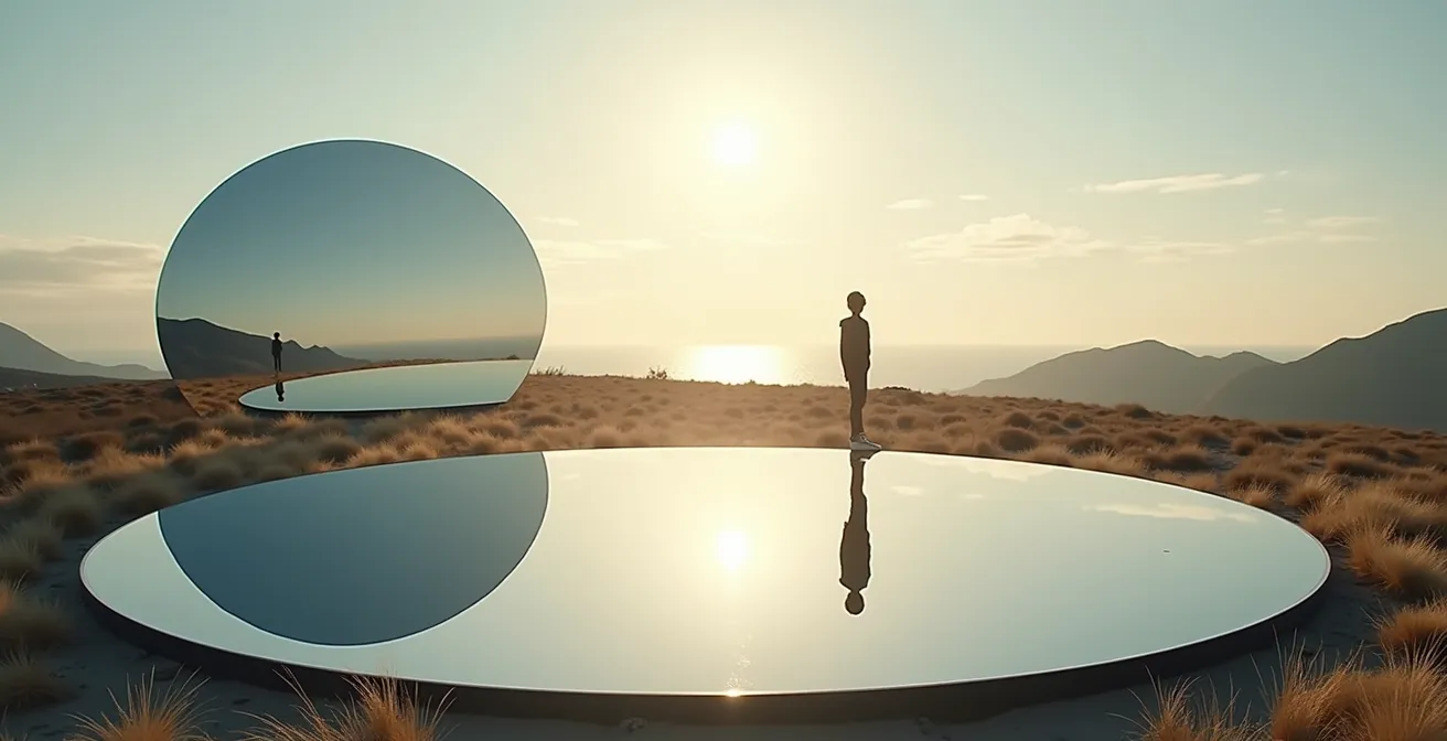 Abstract visualization of breaking free from algorithmic echo chambers