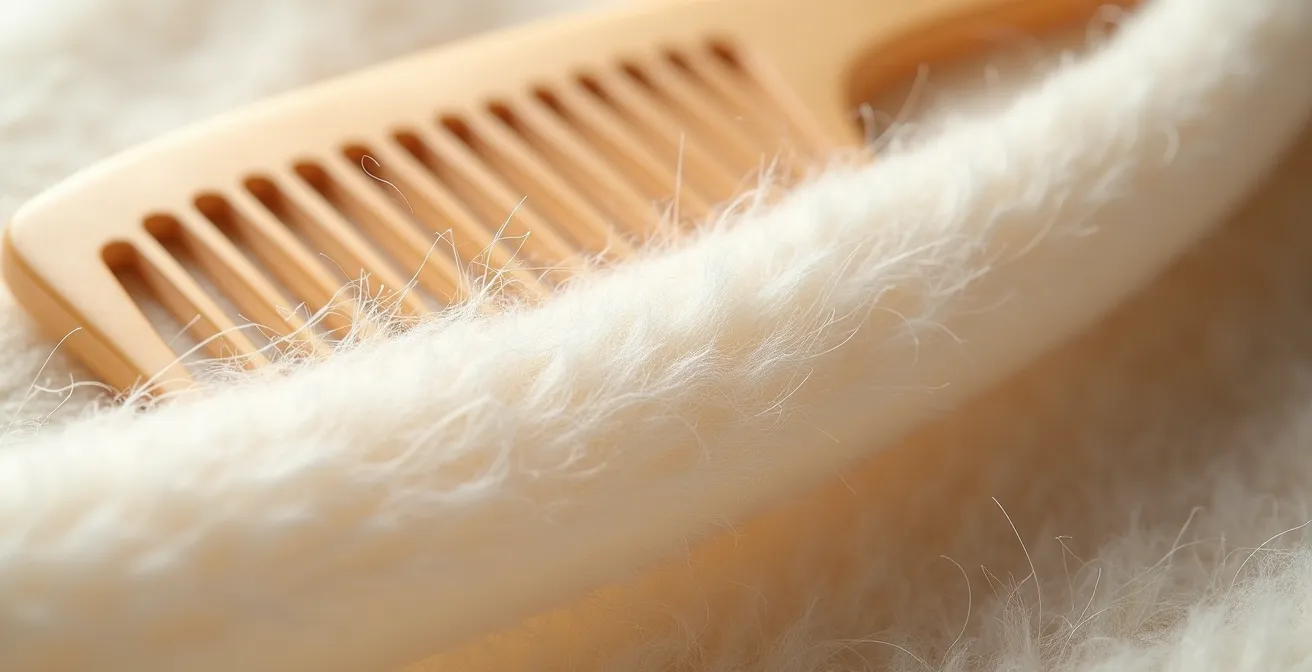 Extreme close-up of cashmere fabric fibers showing quality and texture
