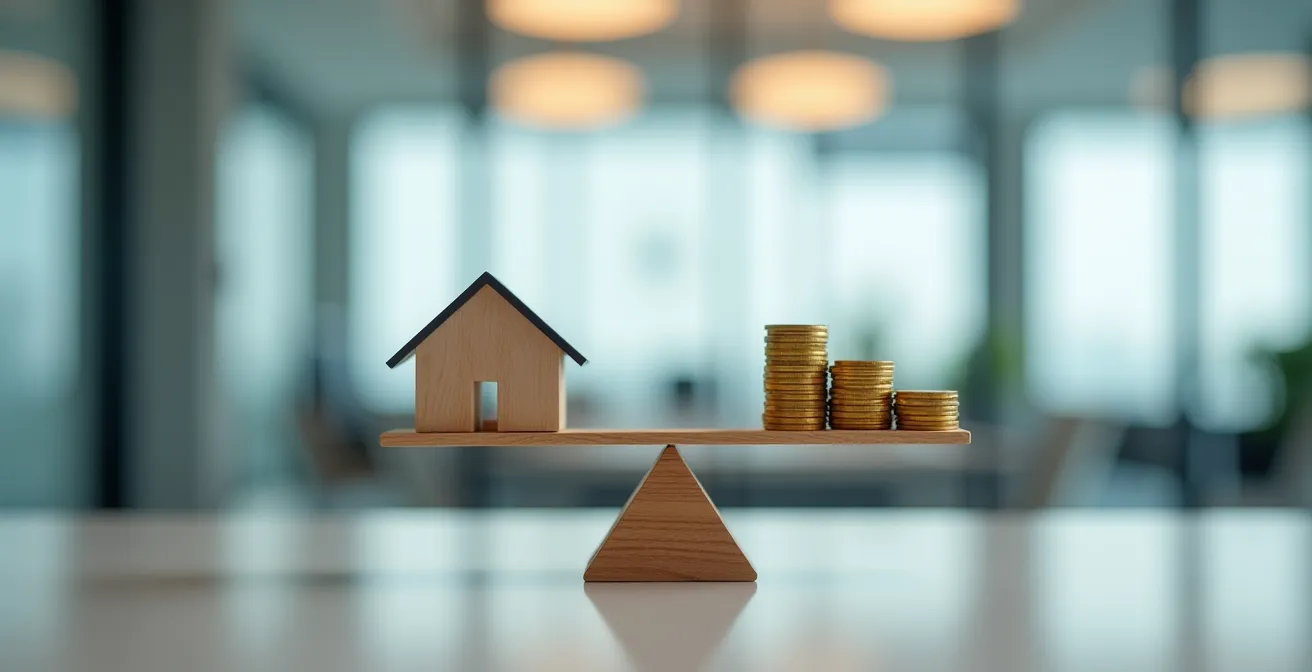 Visual representation of debt leverage balance in BRRRR real estate strategy