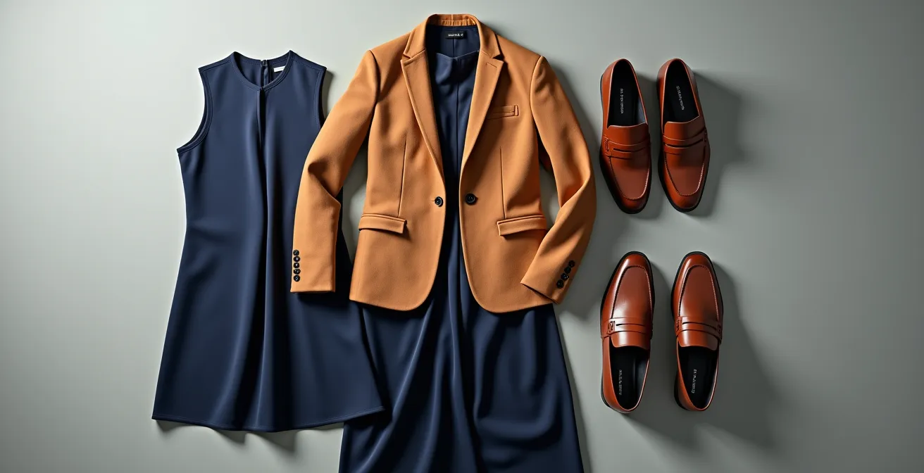 Visual demonstration of the sandwich styling method with contrasting textures and colors